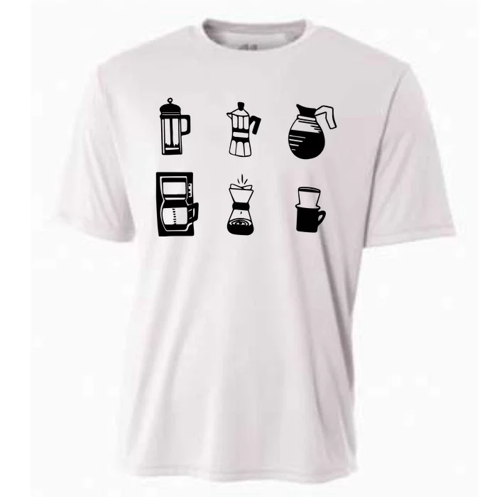 Coffee Lover Hand Drawn Cute Food Coffee Gift Cooling Performance Crew T-Shirt