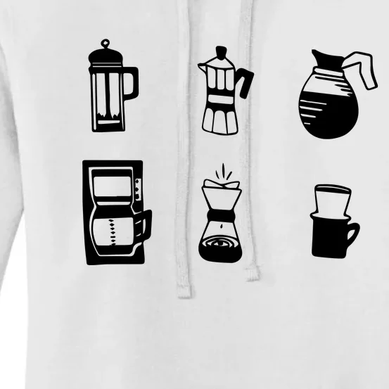 Coffee Lover Hand Drawn Cute Food Coffee Gift Women's Pullover Hoodie