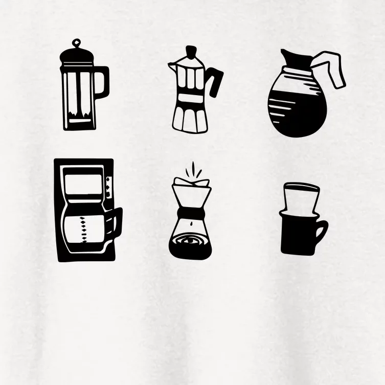 Coffee Lover Hand Drawn Cute Food Coffee Gift Women's Crop Top Tee