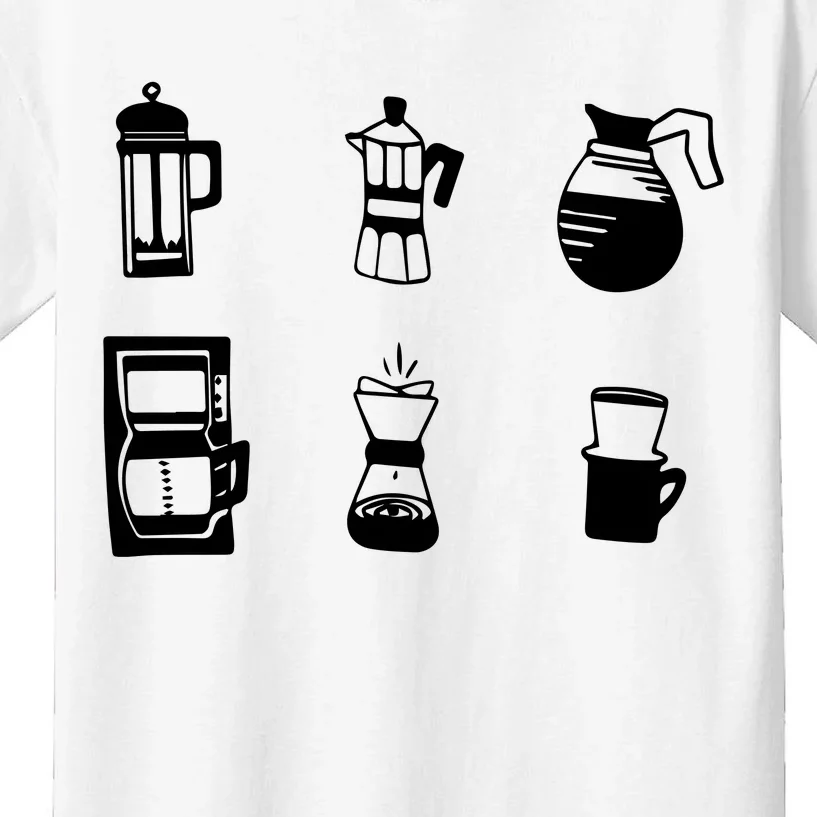 Coffee Lover Hand Drawn Cute Food Coffee Gift Kids T-Shirt