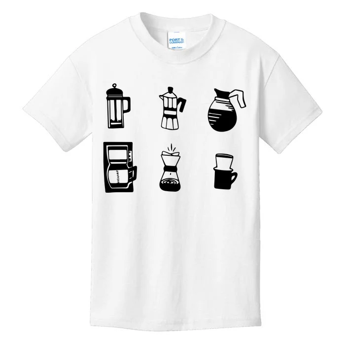 Coffee Lover Hand Drawn Cute Food Coffee Gift Kids T-Shirt