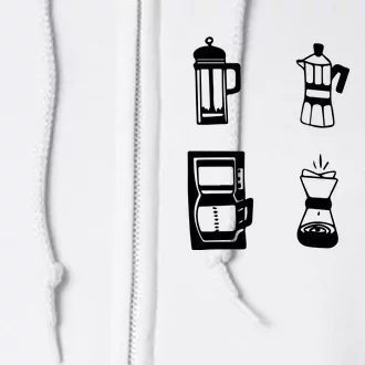 Coffee Lover Hand Drawn Cute Food Coffee Gift Full Zip Hoodie