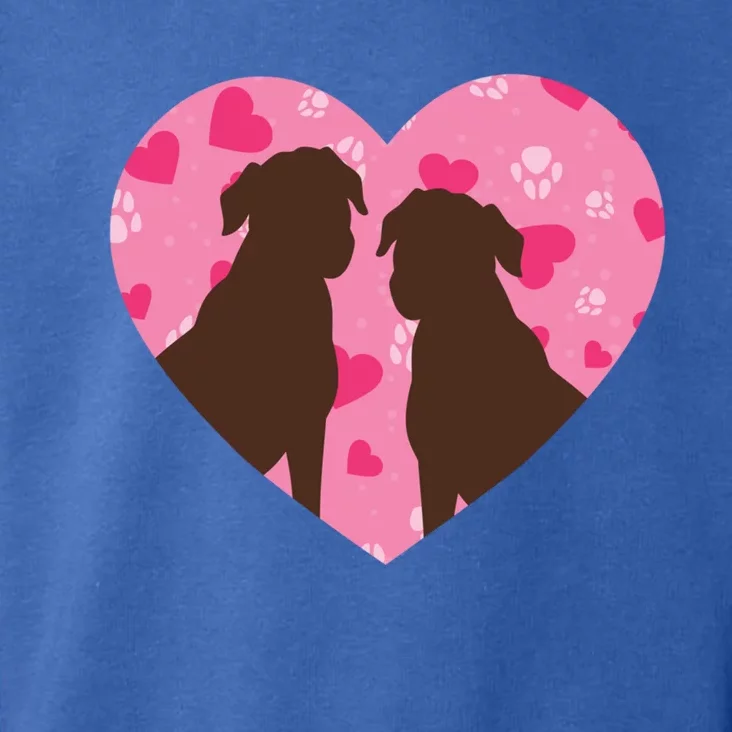 Chocolate Lab Heart Valentine's Day Labrador Dog Lover Cool Gift Toddler Hoodie