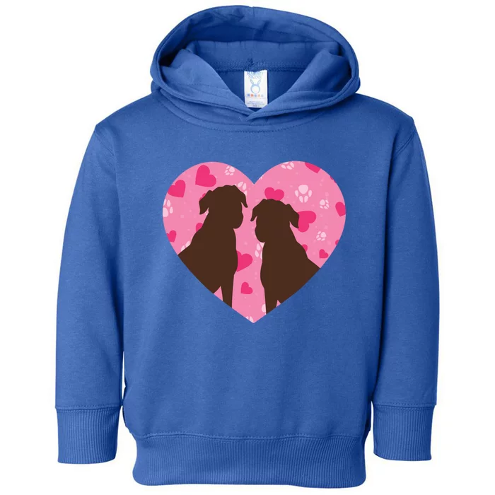 Chocolate Lab Heart Valentine's Day Labrador Dog Lover Cool Gift Toddler Hoodie