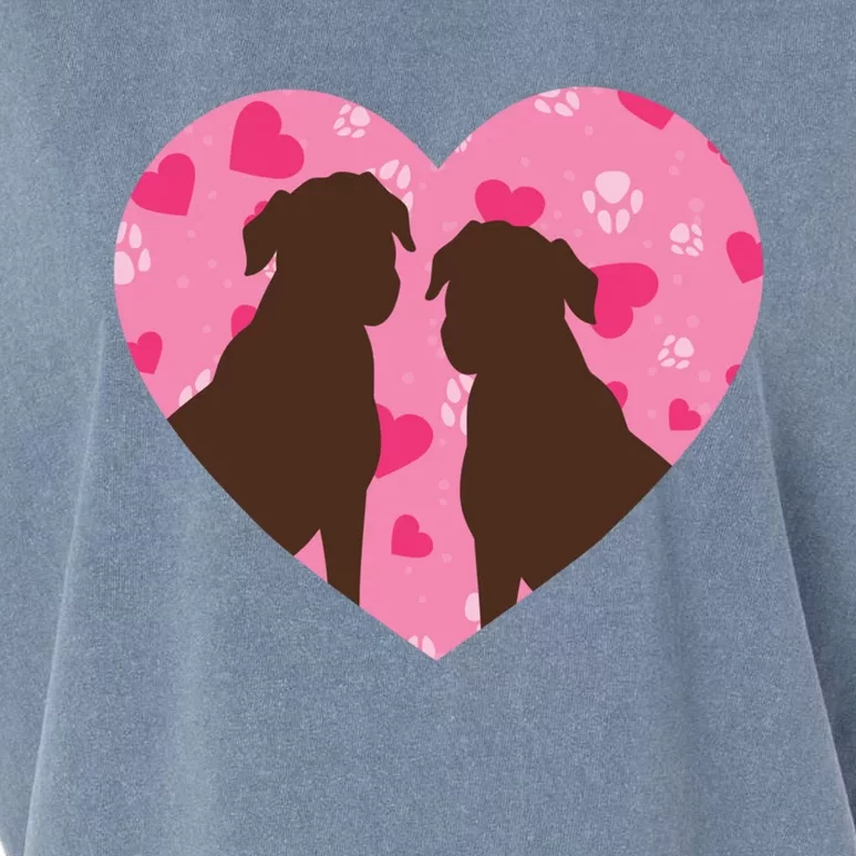 Chocolate Lab Heart Valentine's Day Labrador Dog Lover Cool Gift Garment-Dyed Women's Muscle Tee