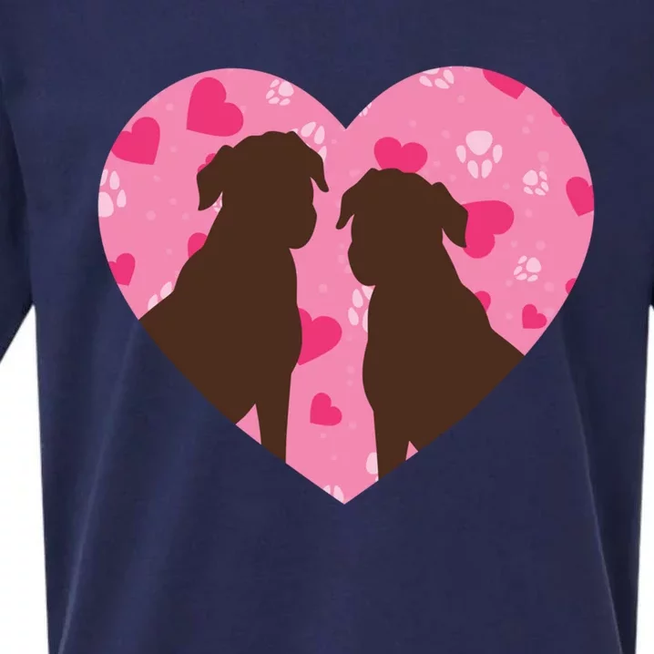 Chocolate Lab Heart Valentine's Day Labrador Dog Lover Cool Gift Sueded Cloud Jersey T-Shirt