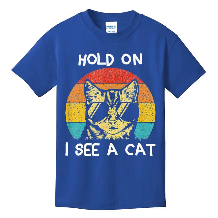 Cat Lover Hold On I See A Cat Cats Loves Cats Kids T-Shirt