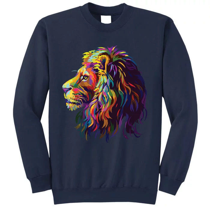 Colorful Lion Head Design Pop Art Style Sweatshirt