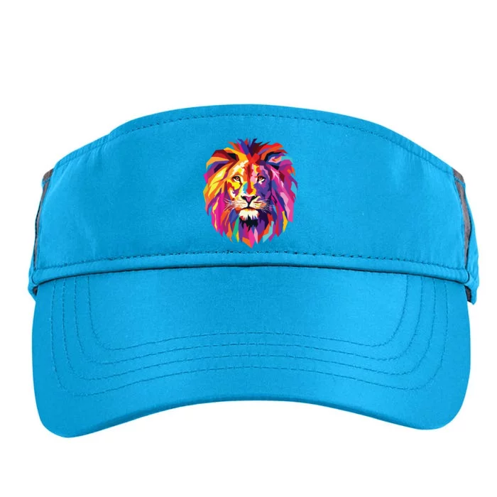 Cool Lion Head Design With Bright Colorful Adult Drive Performance Visor