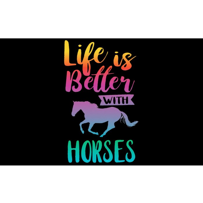 Cute Life Is Better With Horses Horseback Riding Bumper Sticker