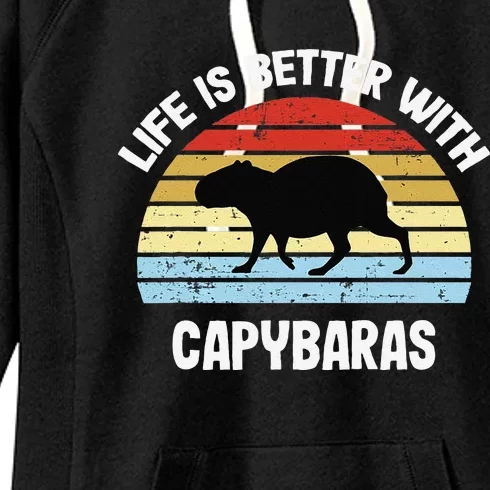 Capybara Life is Better With Capybaras Women's Fleece Hoodie