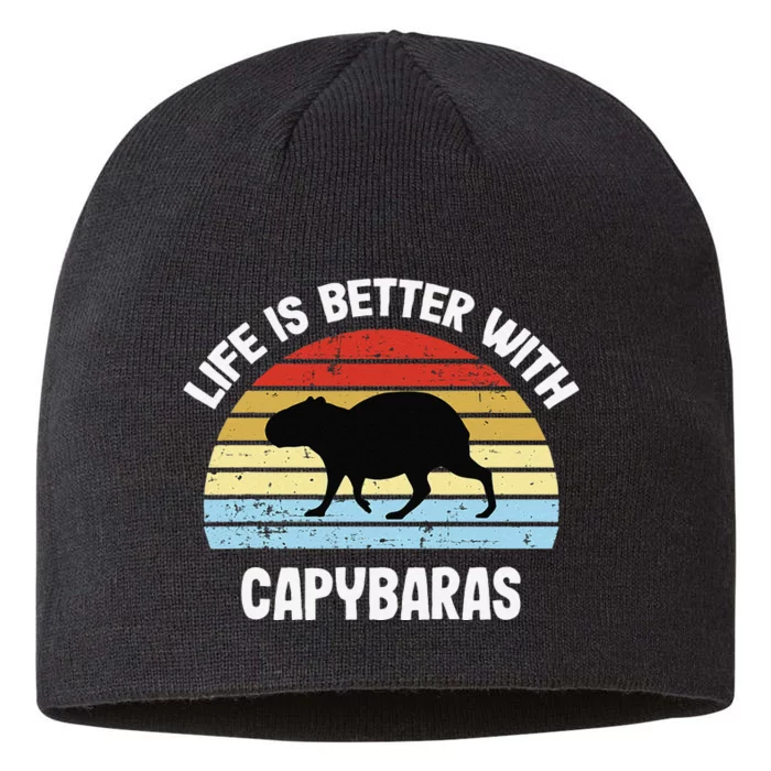 Capybara Life is Better With Capybaras 8 1/2in Sustainable Knit Beanie