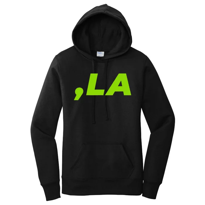 Comma La In Green Brat Retro Design Kamala Harris Women's Pullover Hoodie