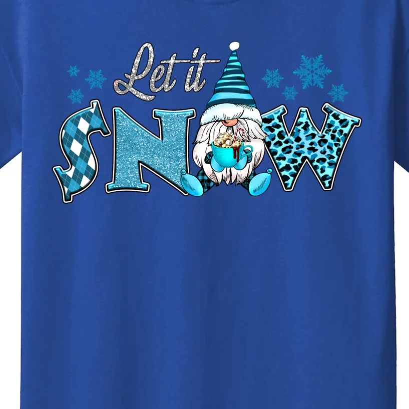 Christmas Let It Snow Santa Gnomes Hat Christmas Lights Gift Kids T-Shirt