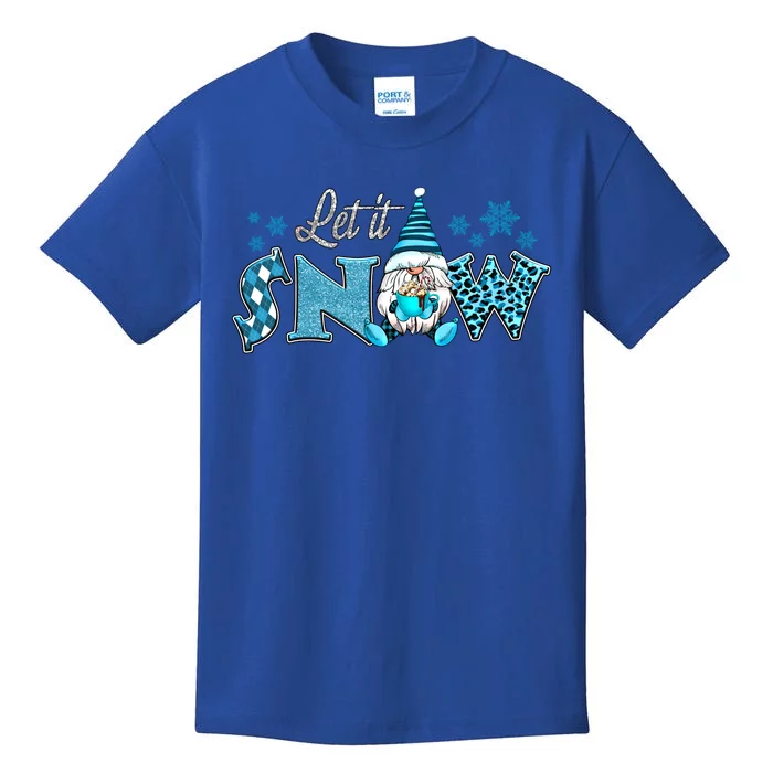 Christmas Let It Snow Santa Gnomes Hat Christmas Lights Gift Kids T-Shirt