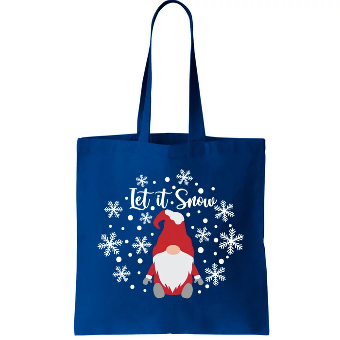 Christmas Let It Snow Gnome Cute Funny Gnome Xmas Pajama Gift Tote Bag