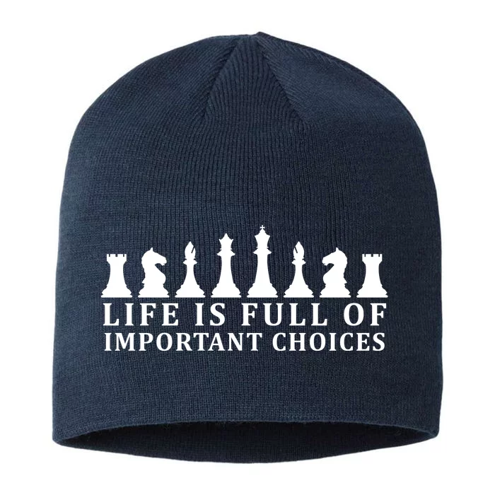 Chess Life Is Full Of Important Choices 8 1/2in Sustainable Knit Beanie