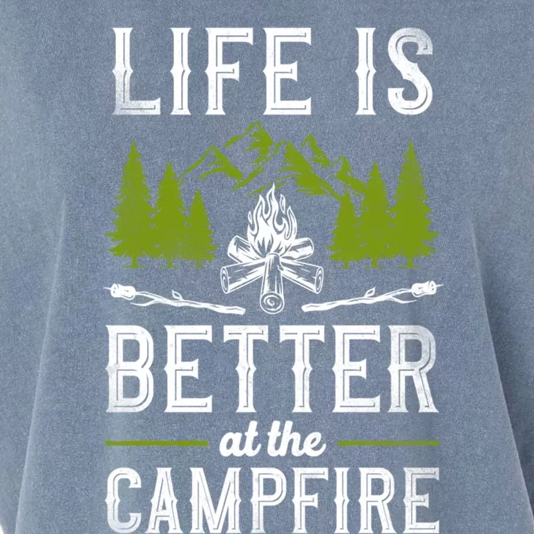 Camping Life Is Better By The Campfire Gift Garment-Dyed Women's Muscle Tee