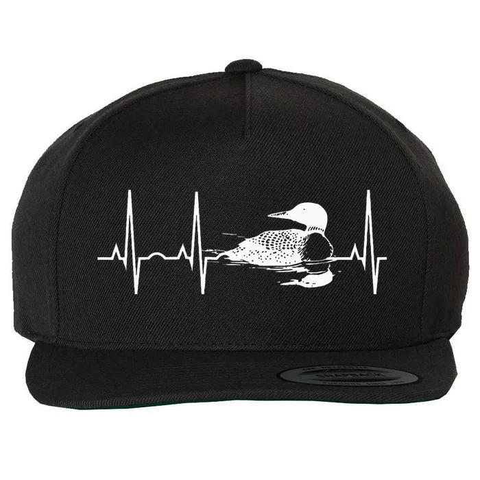 Common Loon I Love Loons Gift For Birders Wool Snapback Cap