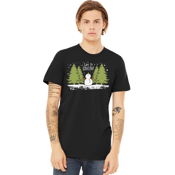 Christmas let it snow snowman winnter xmas Premium T-Shirt