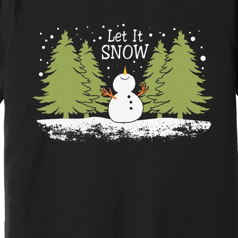 Christmas let it snow snowman winnter xmas Premium T-Shirt