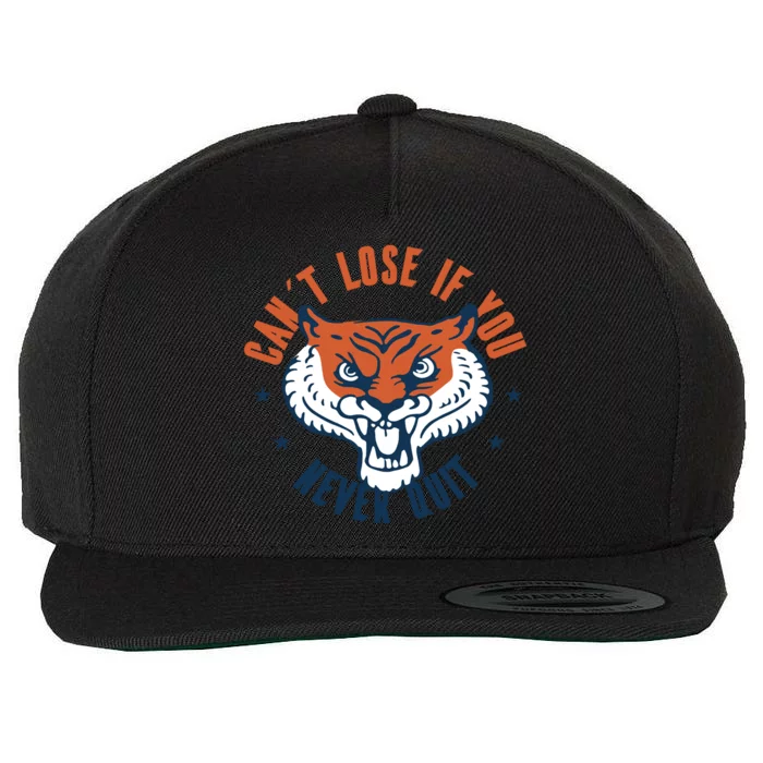 Can't Lose If You Never Quit Tiger Hustle Motivation Wool Snapback Cap