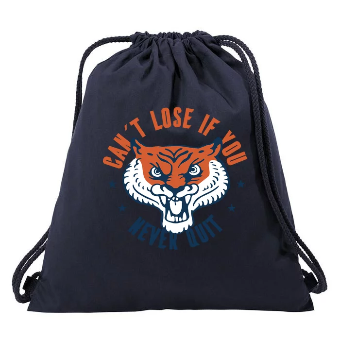 Can't Lose If You Never Quit Tiger Hustle Motivation Drawstring Bag