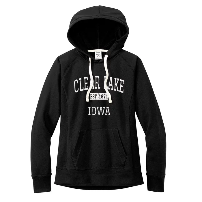 Clear Lake Iowa IA Vintage Women's Fleece Hoodie