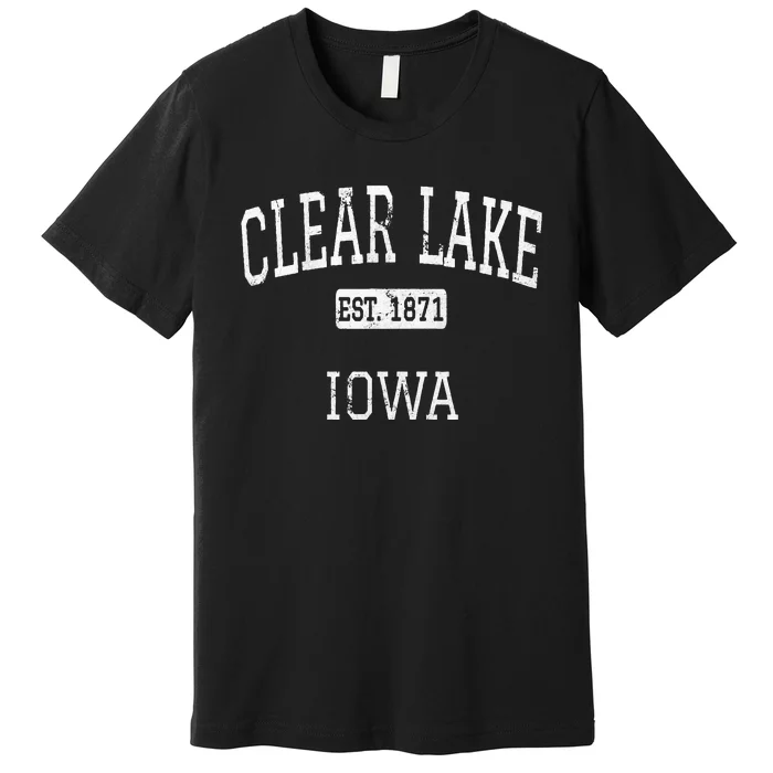 Clear Lake Iowa IA Vintage Premium T-Shirt