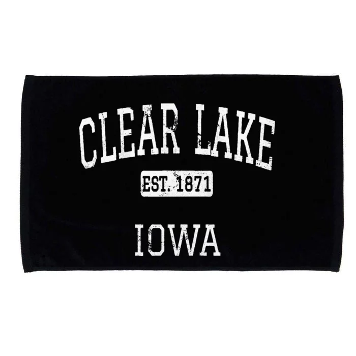 Clear Lake Iowa IA Vintage Microfiber Hand Towel