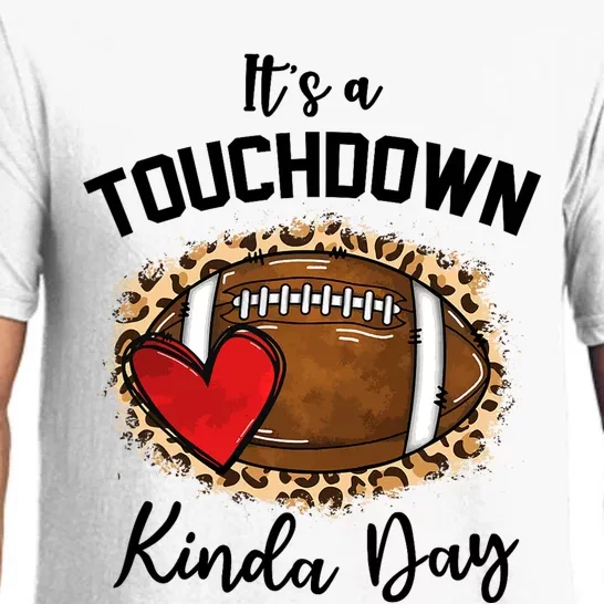 Cute Leopard It's a Touchdown Kinda Day Football Game Day Pajama Set