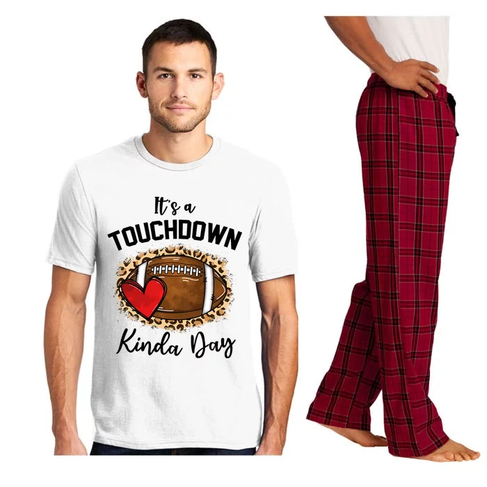 Cute Leopard It's a Touchdown Kinda Day Football Game Day Pajama Set