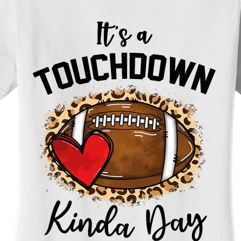 Cute Leopard It's a Touchdown Kinda Day Football Game Day Women's T-Shirt