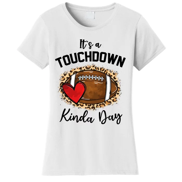 Cute Leopard It's a Touchdown Kinda Day Football Game Day Women's T-Shirt