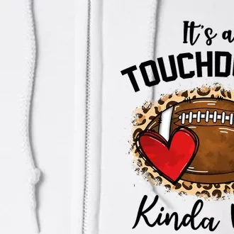 Cute Leopard It's a Touchdown Kinda Day Football Game Day Full Zip Hoodie