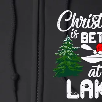 Christmas Life Is Better At The Lake Kayak Funny Pajamas Full Zip Hoodie