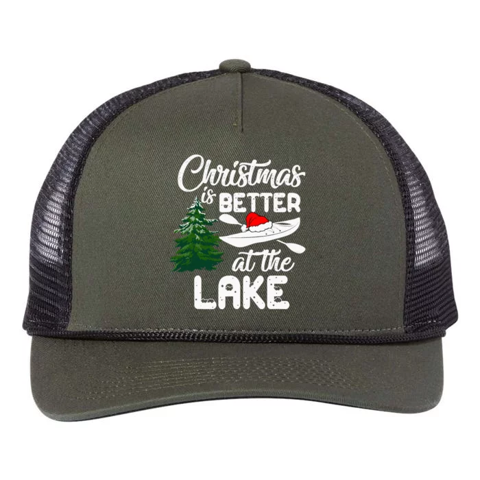 Christmas Life Is Better At The Lake Kayak Funny Pajamas Retro Rope Trucker Hat Cap