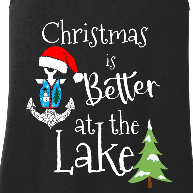 Christmas Life Is Better At The Lake House Home Lodge Tops Ladies Essential Tank