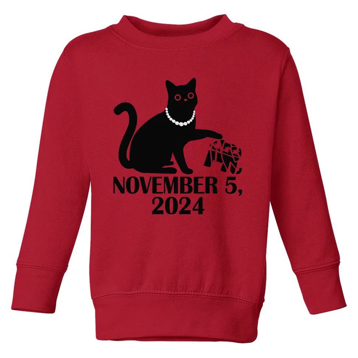 Cat Ladies In November 5 For Kamala Harris 2024 Election Toddler Sweatshirt