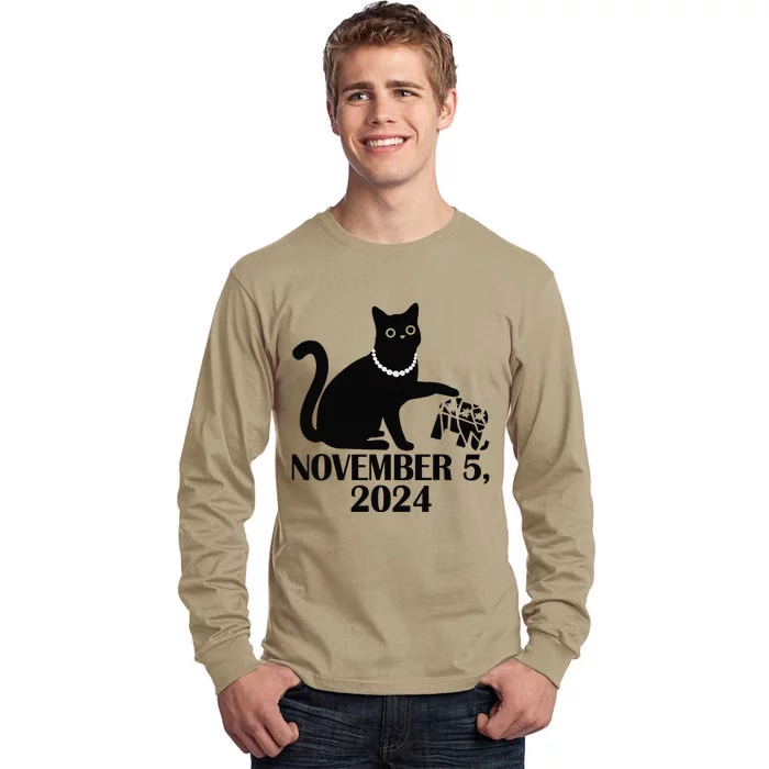 Cat Ladies In November 5 For Kamala Harris 2024 Election Tall Long Sleeve T-Shirt