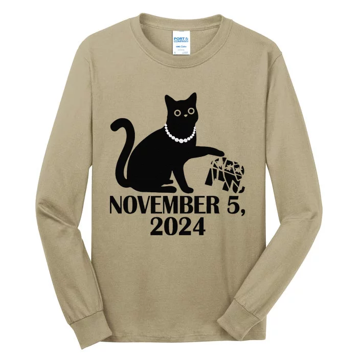 Cat Ladies In November 5 For Kamala Harris 2024 Election Tall Long Sleeve T-Shirt