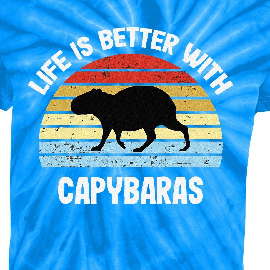 Capybara Life Is Better With Capybaras Kids Tie-Dye T-Shirt ...