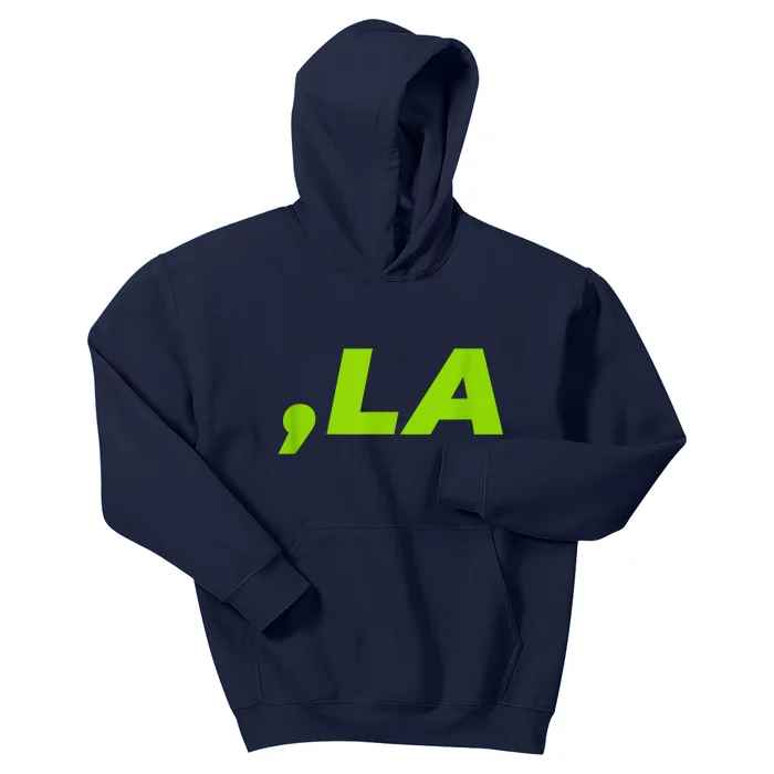 Comma La In Green Brat Retro Design Kamala Harris For President 2024 Election Kids Hoodie