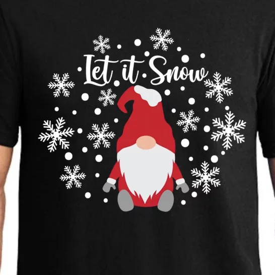 Christmas Let It Snow Gnome Cute Funny Gnome Xmas Pajama Gift Pajama Set