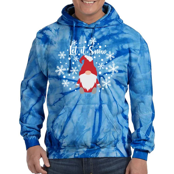 Christmas Let It Snow Gnome Cute Funny Gnome Xmas Pajama Gift Tie Dye Hoodie