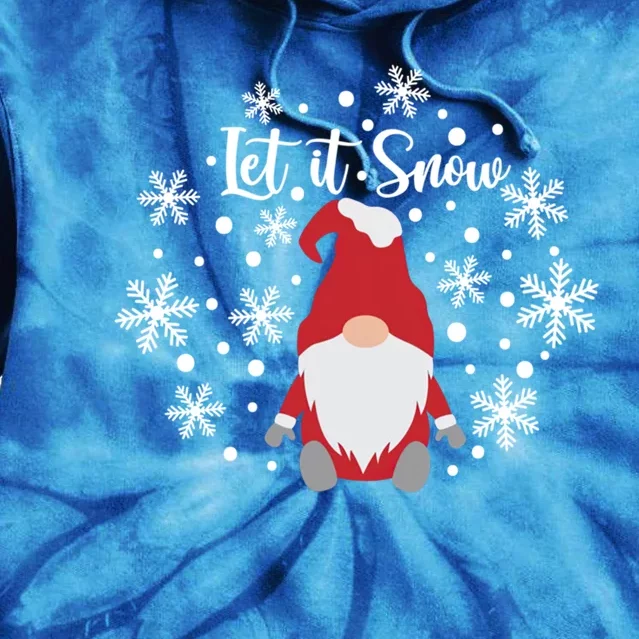 Christmas Let It Snow Gnome Cute Funny Gnome Xmas Pajama Gift Tie Dye Hoodie