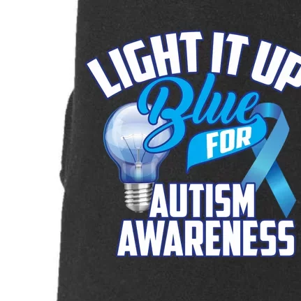 Cute Light It Up Blue For Autism Awareness Gift Doggie 3-End Fleece Hoodie