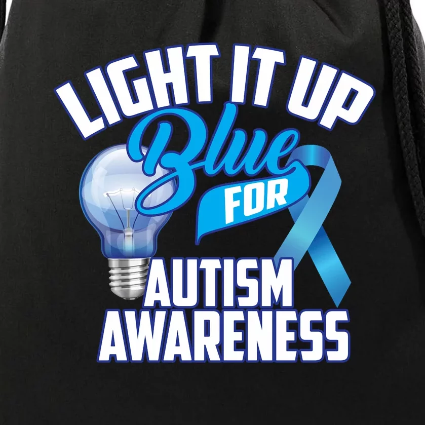 Cute Light It Up Blue For Autism Awareness Gift Drawstring Bag