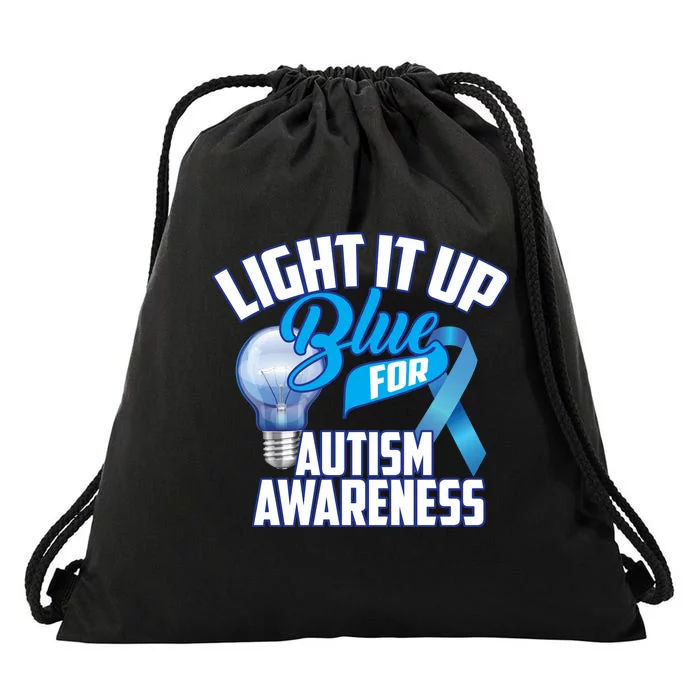 Cute Light It Up Blue For Autism Awareness Gift Drawstring Bag