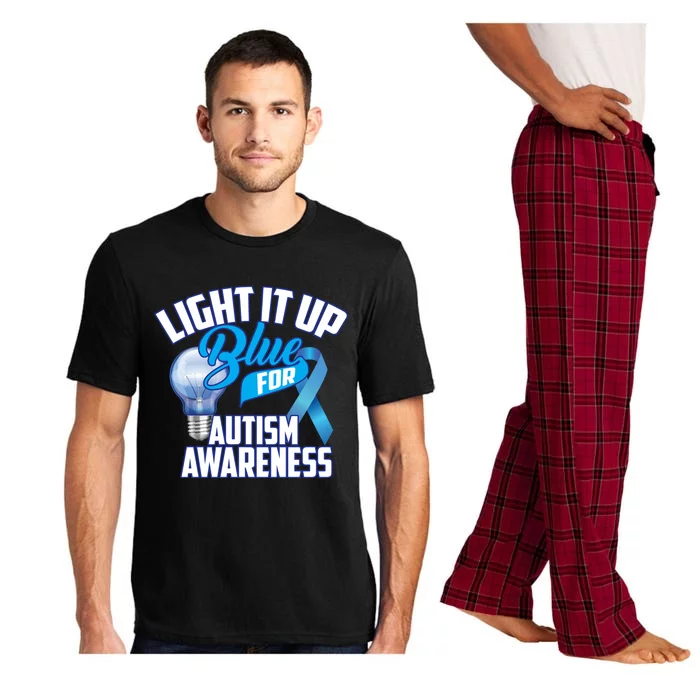 Cute Light It Up Blue For Autism Awareness Gift Pajama Set